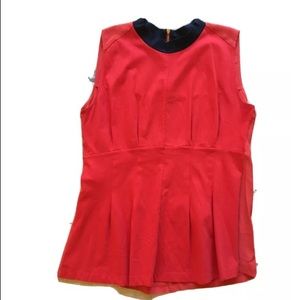 Marni Silk Cotton red blue trim top US 2